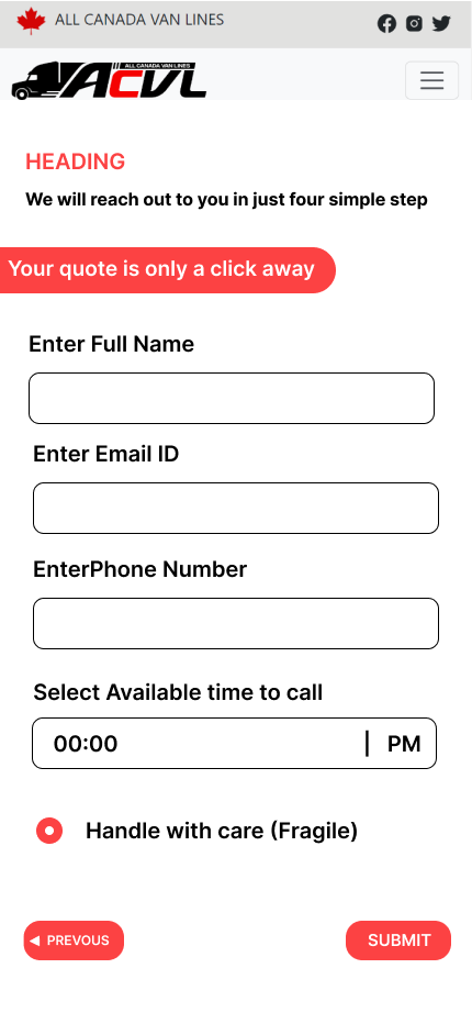 Mobile View Form